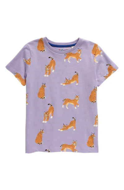 Mini Boden Kids' Lynx Print T-shirt In Parma Violet Lynx