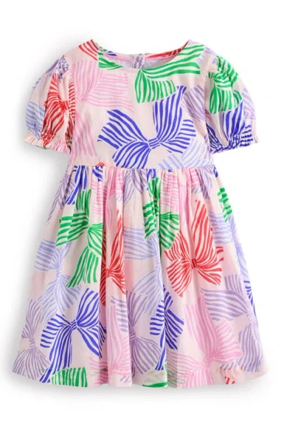 Mini Boden Kids' Madeline Puff Sleeve Dress In French Pink Bows