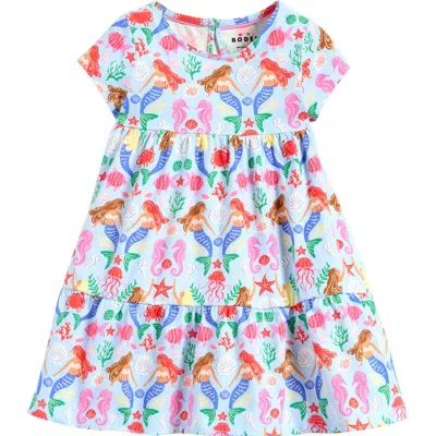 Mini Boden Kids' Mermaid Print Twirly Jersey Dress In Pale Blue ...