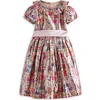 Mini Boden Kids' Metallic Floral Print Party Dress In Multi