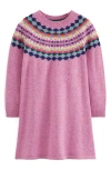 Mini Boden Kids' Minnie Fair Isle Long Sleeve Sweater Dress In Multi