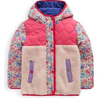 Mini Boden Kids' Mixed Fleece & Quilted Jacket In Multi