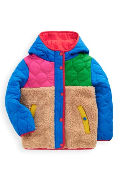 Mini Boden Kids' Mixed Fleece & Quilted Jacket In Multi