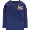 Mini Boden Kids' North Pole Long Sleeve Graphic T-shirt In Blue