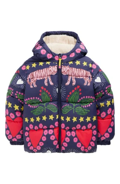 Mini Boden Kids' Padded Hooded Coat In Green