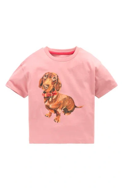 Mini Boden Kids' Painted Dog Graphic T-shirt In Pink