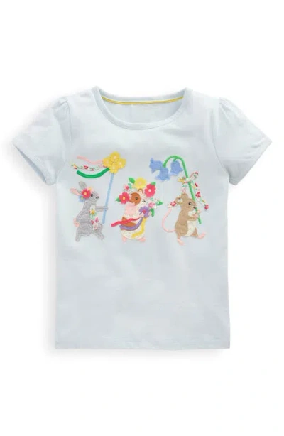 Mini Boden Kids' Parade Appliqué Cotton Graphic T-shirt In Blue