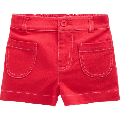 Mini Boden Kids' Patch Pocket Stretch Cotton Shorts In Red