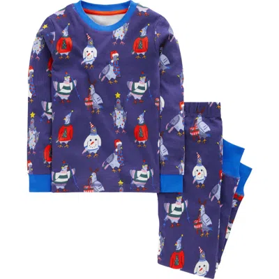 Mini Boden Kids' Pigeon Print Fitted Two-piece Cotton Pajamas In Multi