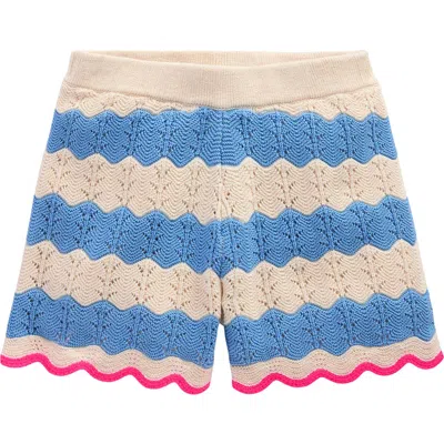Mini Boden Kids' Pointelle Knit Shorts In Blue