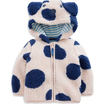 Mini Boden Babies'  Kids' Polka Dot High Pile Fleece Jacket In Blue