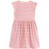 Mini Boden Kids' Posie Stripe Appliqué Cotton Dress In Pink