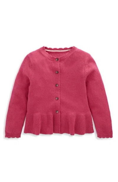 Mini Boden Kids' Pretty Peplum Cardigan In Pink