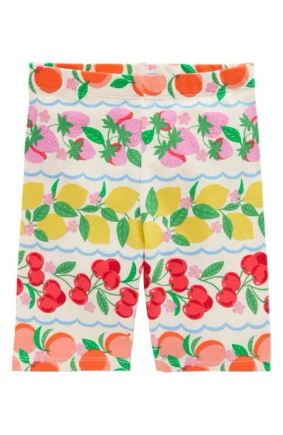 Mini Boden Kids' Print Biker Shorts In Rainbow Fruit Stripe