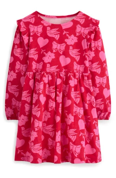 Mini Boden Kids' Print Cotton Jersey Dress In Red