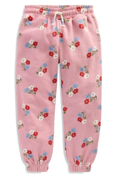Mini Boden Kids' Print Cotton Joggers In Pink