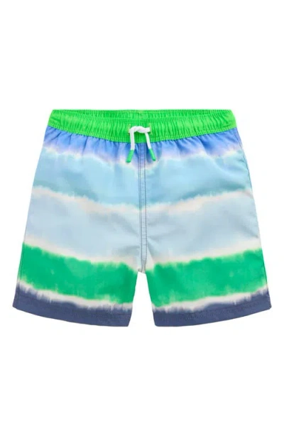 Mini Boden Kids' Print Swim Trunks In Blue
