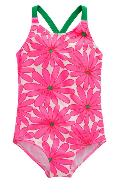 Mini Boden Kids' Printed One-piece Swimsuit In Pink