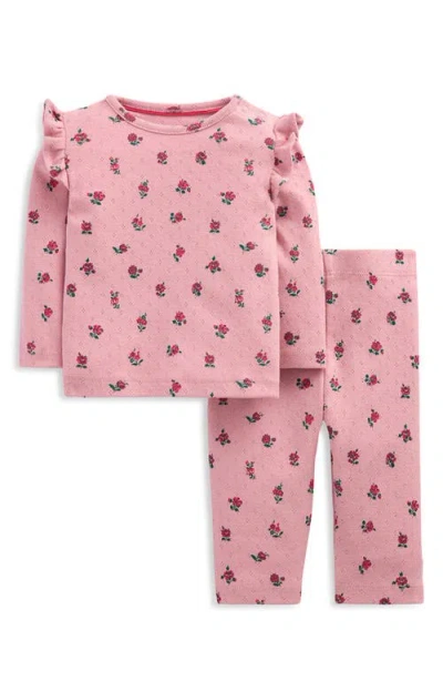 Mini Boden Babies'  Kids' Printed Pointelle Top & Leggings Set In Pink