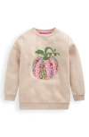 Mini Boden Kids' Pumpkin Appliqué Sweatshirt In Pink