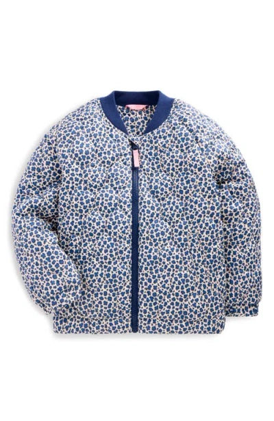 Mini Boden Kids' Quilted Bomber Jacket In Blue