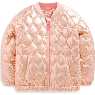 Mini Boden Kids' Quilted Bomber Jacket In Pink
