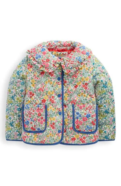 Mini Boden Kids' Quilted Collared Coat In Pink