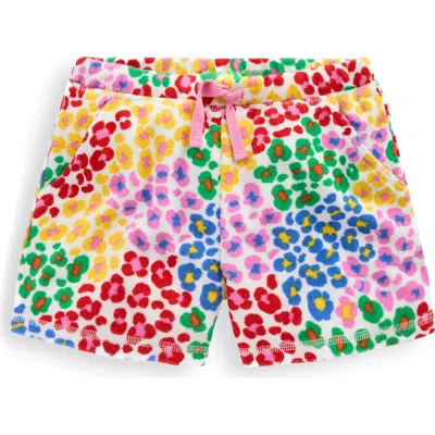 Mini Boden Kids' Rainbow Leopard Spot Terry Cloth Shorts In Multi