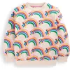 Mini Boden Kids' Rainbow Print Cotton Sweatshirt In Multi