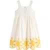 Mini Boden Kids' Remy Cotton Button-up Sundress In Ivory Sunshine