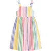 Mini Boden Kids' Remy Stripe Cotton Button-up Sundress In Pink Multi Stripe