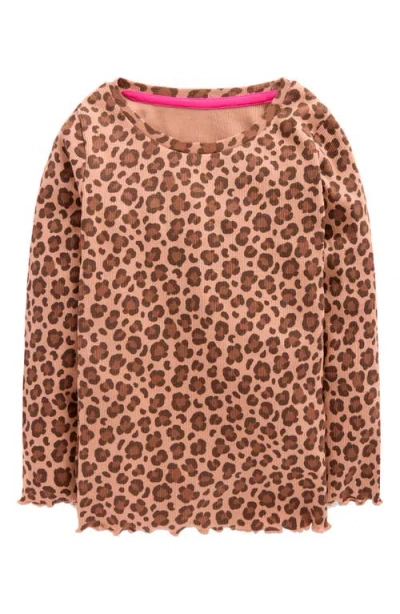 Mini Boden Kids' Ribbed Long Sleeve T-shirt In Brown