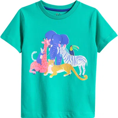 Mini Boden Kids' Riso Animals Graphic T-shirt