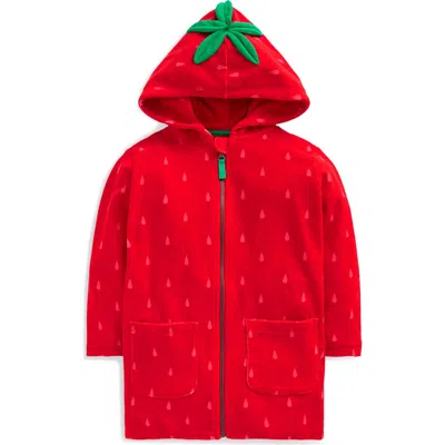 Mini Boden Kids' Romie Terry Full-zip Hoodie In Red