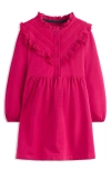 Mini Boden Kids' Ruffle Accent Long Sleeve Cotton Sweatshirt Dress In Pink