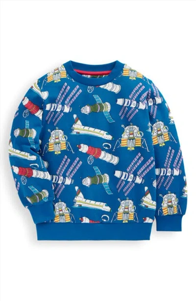 Mini Boden Kids' Satellite Print Cotton Sweatshirt In Blue