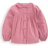 Mini Boden Kids' Scallop Collar Corduroy Shirt In Pink