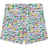 MINI BODEN MINI BODEN KIDS' SHARK PRINT FLAT FRONT LINEN & COTTON CHINO SHORTS
