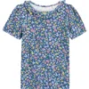 Mini Boden Kids' Short Sleeve Ruffle Pointelle Top