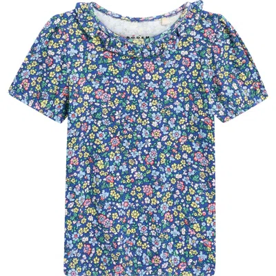 Mini Boden Kids' Short Sleeve Ruffle Pointelle Top