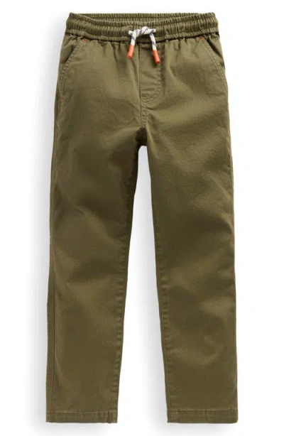 Mini Boden Kids' Slim Cotton Pull-on Pants In Green