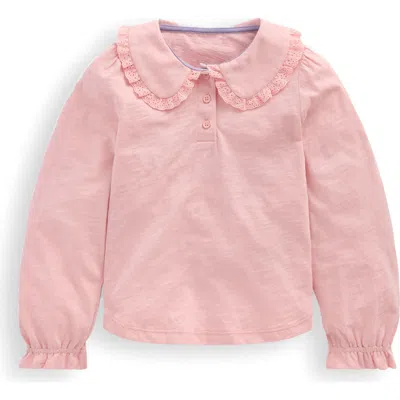 Mini Boden Kids' Slub Cotton Top In Pink