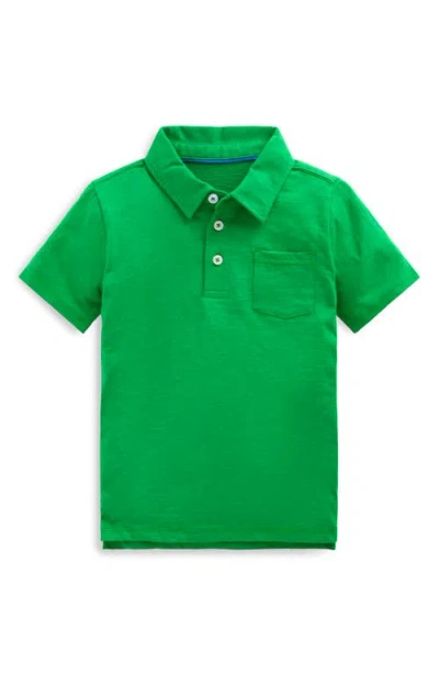 Mini Boden Kids' Slub Jersey Polo In Green