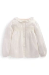 Mini Boden Kids' Smocked Cotton Button-up Shirt In Neutral