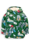 Mini Boden Kids' Space Graphic Hooded Coat In Green