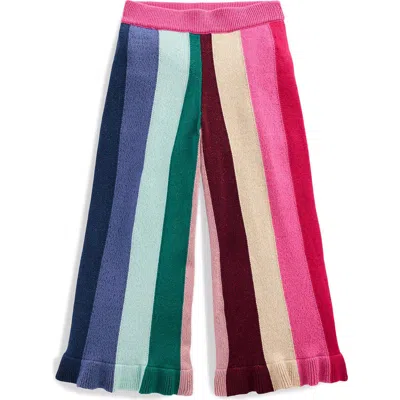 Mini Boden Kids' Sparkle Stripe Knit Pants In Rainbow Sparkle Stripe