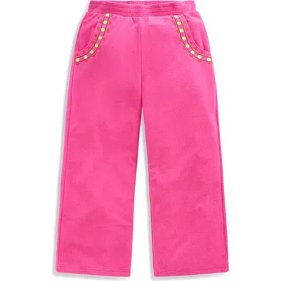 Mini Boden Kids' Straight Leg Terry Cover-up Pants In Pink