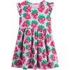 Mini Boden Kids' Strawberry Print Cotton Jersey Dress In Misty Blue Spotty Strawberry