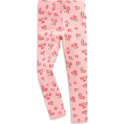 Mini Boden Kids' Stretch Cotton Rib Leggings In Pink