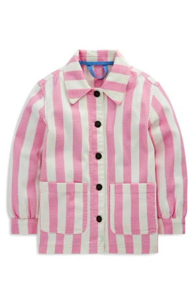 Mini Boden Kids' Stripe Chore Jacket In Pink